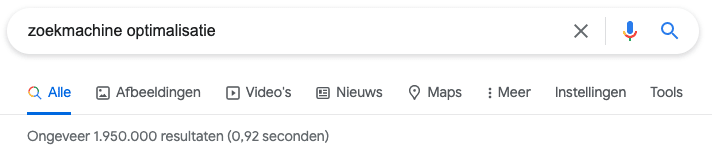 resultaat zoekmachine optimalisatie