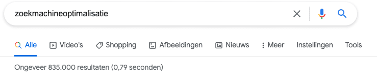 Resultaat zoekmachineoptimalisatie