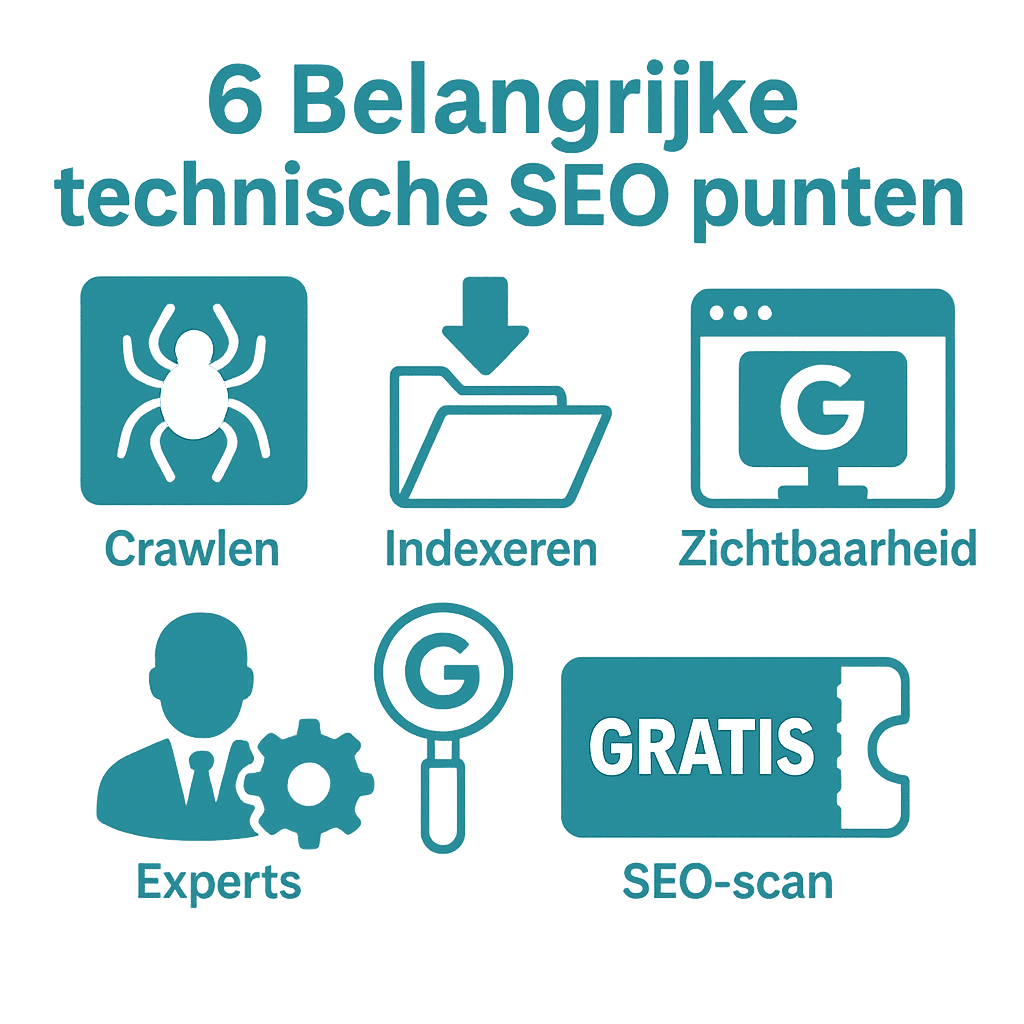 6 Key technical SEO points: spider crawling, directory indexing, good visibility in google, experts and a free seo scan