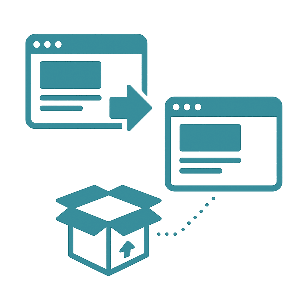 a website going into the moving box