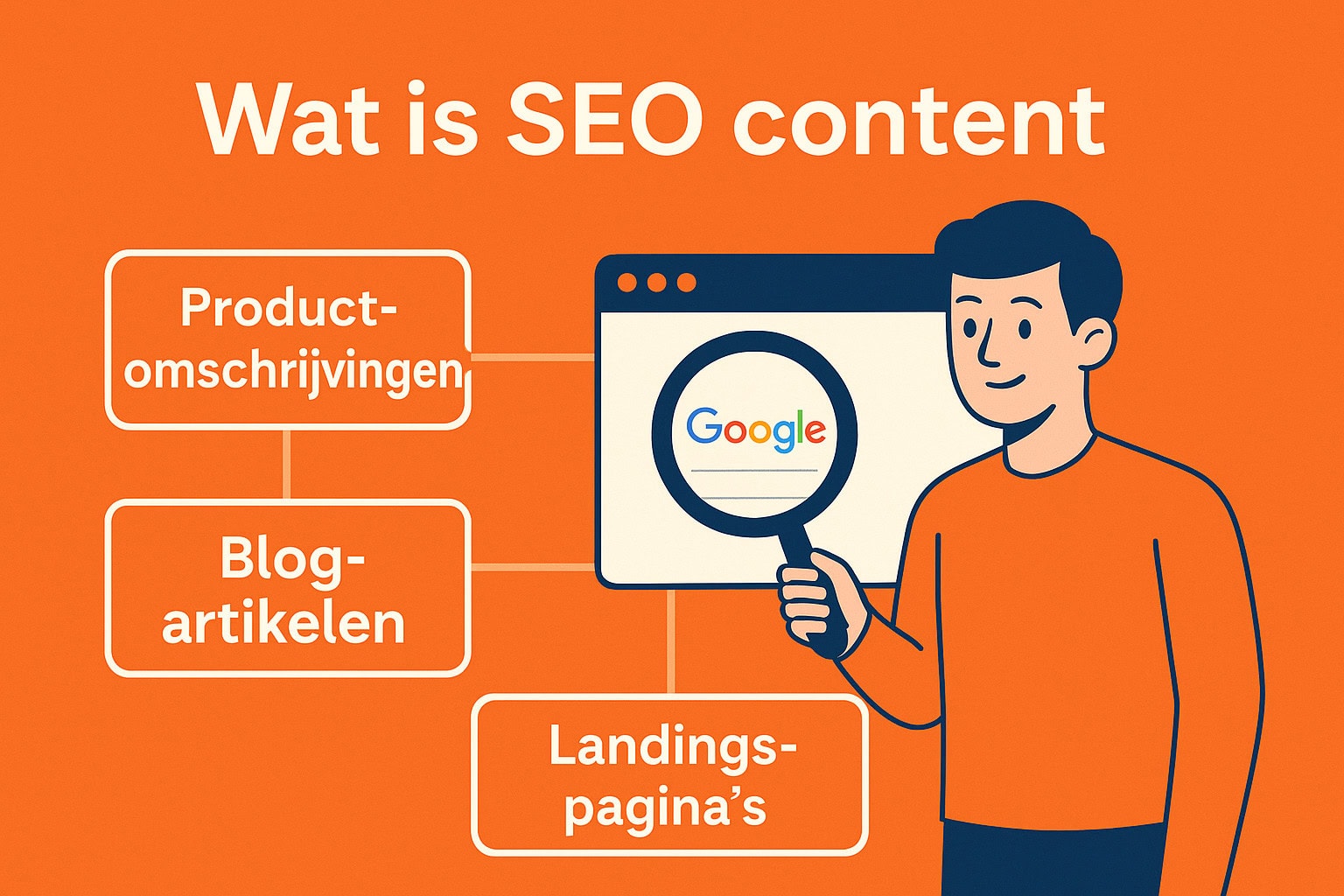 Man taking google onder's run and reviewing product descriptions, blog articles and landing pages for SEO content