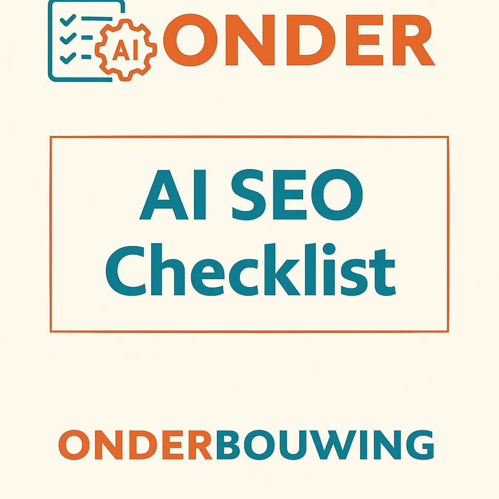 Voorkant van de AI SEO checklist van Onder